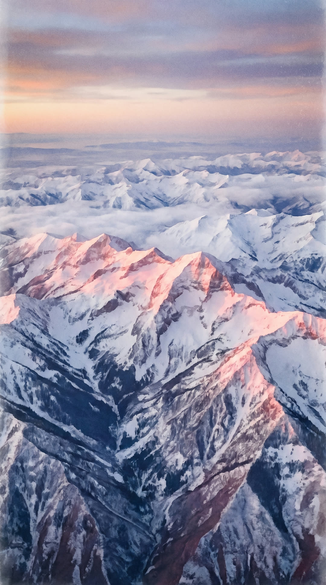 Alpenglow over snowy Wasatch peaks