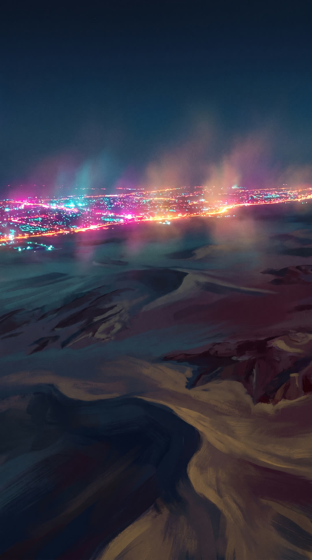 The Las Vegas Strip glowing in the desert night